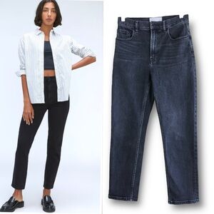 Everlane The Cheeky Jean Crop Charcoal In Washed Black (charcoal) Size 27